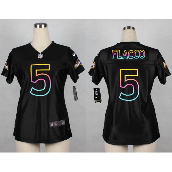 [Black Fashion] FLACCO Baltimore #5 Womens Football Jersey - Joe Flacco Womens Football Jersey_Free Shipping