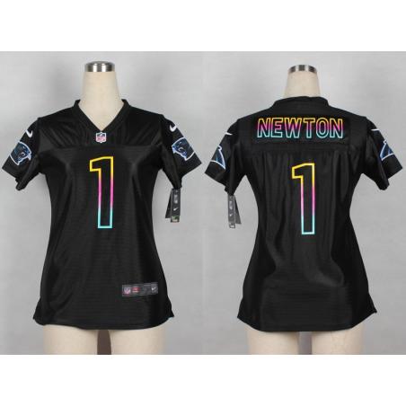 [Black Fashion] NEWTON Carolina #1 Womens Football Jersey - Cam Newton Womens Football Jersey_Free Shipping