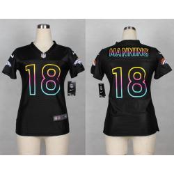 [Black Fashion] MANNING Denver #18 Womens Football Jersey - Peyton Manning Womens Football Jersey_Free Shipping