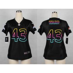 [Black Fashion] WARD Denver #43 Womens Football Jersey - T.J. Ward Womens Football Jersey_Free Shipping