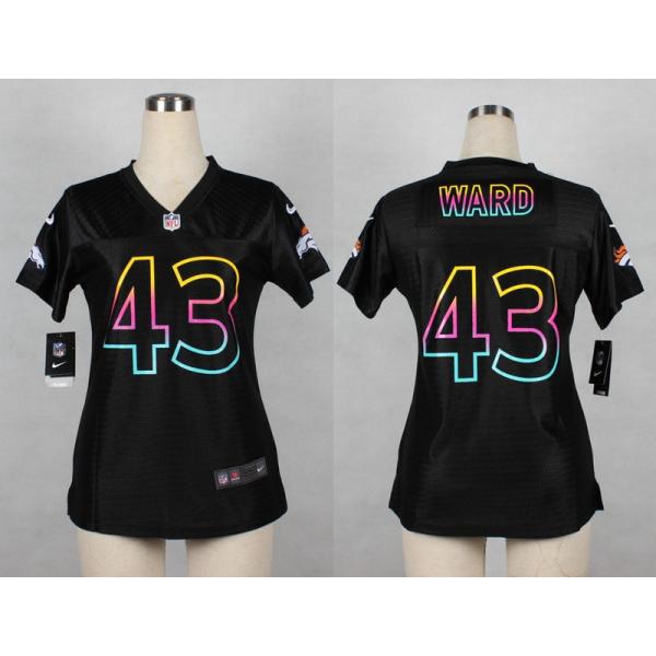 [Black Fashion] WARD Denver #43 Womens Football Jersey - T.J. Ward Womens Football Jersey_Free Shipping
