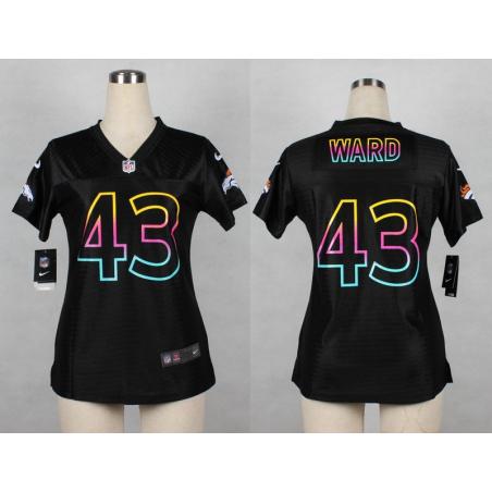 [Black Fashion] WARD Denver #43 Womens Football Jersey - T.J. Ward Womens Football Jersey_Free Shipping