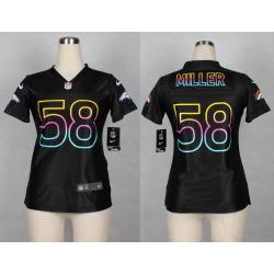 [Black Fashion] MILLER Denver #58 Womens Football Jersey - Von Miller Womens Football Jersey_Free Shipping