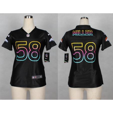 [Black Fashion] MILLER Denver #58 Womens Football Jersey - Von Miller Womens Football Jersey_Free Shipping