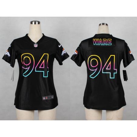 [Black Fashion] WARE Denver #94 Womens Football Jersey - DeMarcus Ware Womens Football Jersey_Free Shipping
