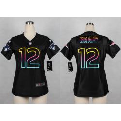 [Black Fashion] BRADY New England #12 Womens Football Jersey - Tom Brady Womens Football Jersey_Free Shipping