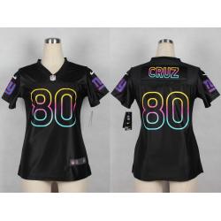 [Black Fashion] CRUZ NY-Giant #80 Womens Football Jersey - Victor Cruz Womens Football Jersey_Free Shipping