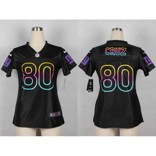 [Black Fashion] CRUZ NY-Giant #80 Womens Football Jersey - Victor Cruz Womens Football Jersey_Free Shipping
