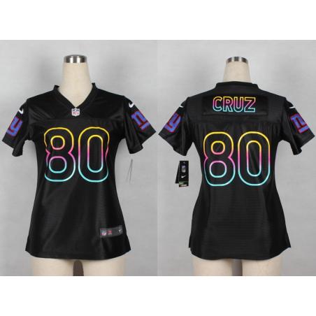 [Black Fashion] CRUZ NY-Giant #80 Womens Football Jersey - Victor Cruz Womens Football Jersey_Free Shipping