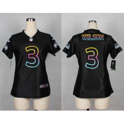 [Black Fashion] WILSON Seattle #3 Womens Football Jersey - Russell Wilson Womens Football Jersey_Free Shipping