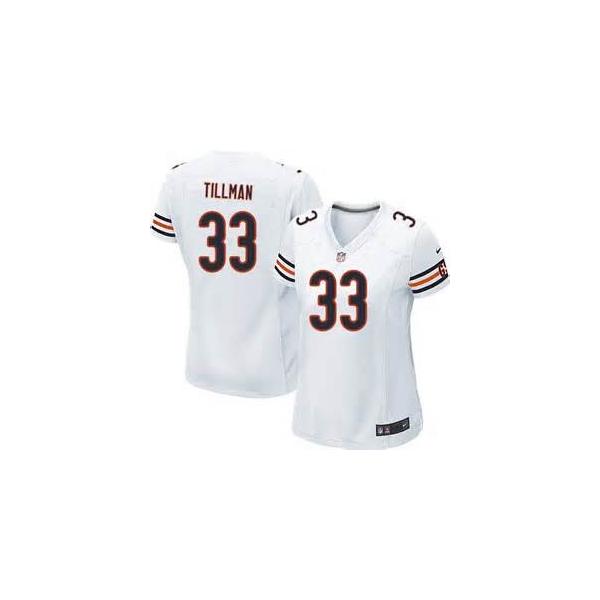 [Game] TILLMAN Chicago #33 Womens Football Jersey - Charles Tillman Womens Football Jersey (White)_Free Shipping