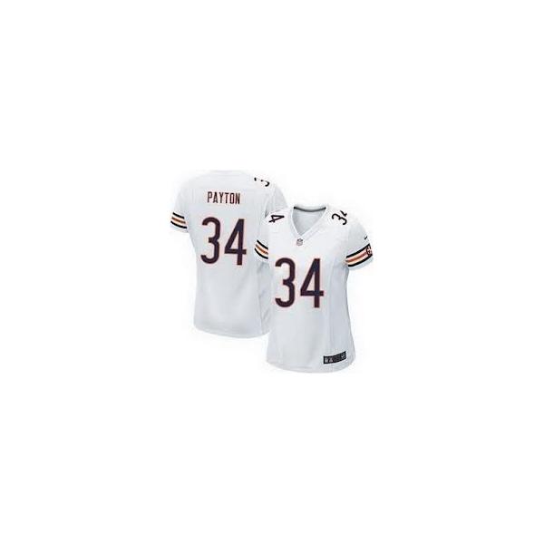 [Game] PAYTON Chicago #34 Womens Football Jersey - Walter Payton Womens Football Jersey (White)_Free Shipping
