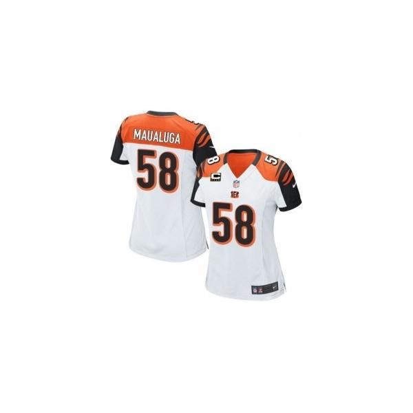 [Game] MAUALUGA Cincinnati #58 Womens Football Jersey - Rey Maualuga Womens Football Jersey (White)_Free Shipping