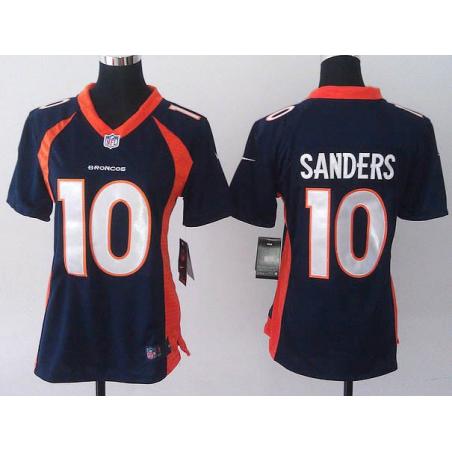 [Game] SANDERS Denver #10 Womens Football Jersey - Emmanuel Sanders Womens Football Jersey (Blue)_Free Shipping