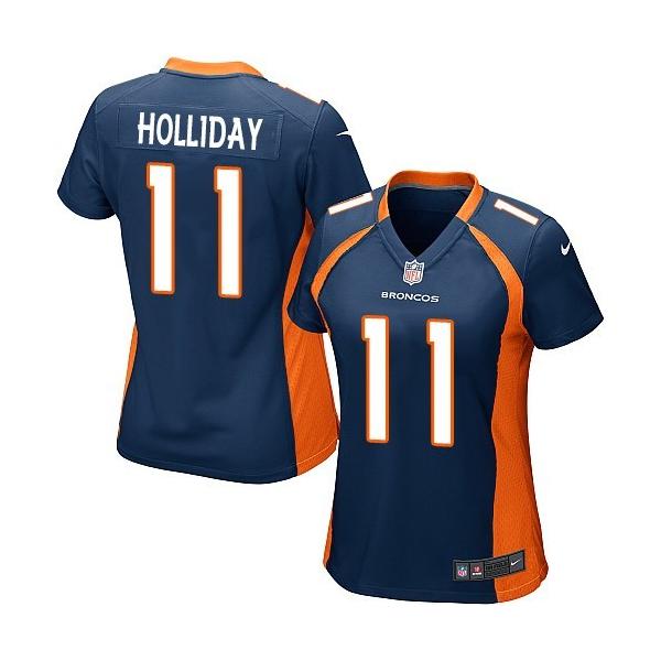 [Game] HOLLIDAY Denver #11 Womens Football Jersey - Trindon Holliday Womens Football Jersey (Blue)_Free Shipping