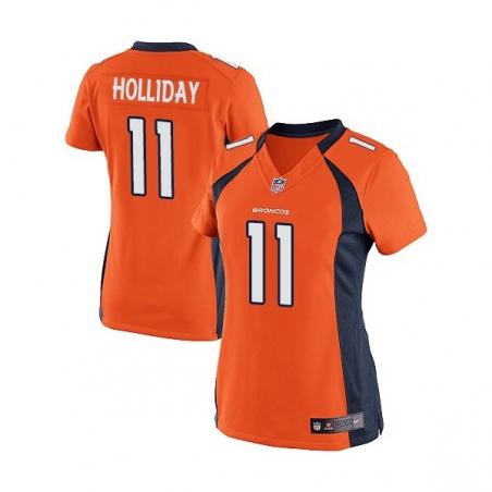 [Game] HOLLIDAY Denver #11 Womens Football Jersey - Trindon Holliday Womens Football Jersey (Orange)_Free Shipping