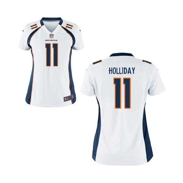 [Game] HOLLIDAY Denver #11 Womens Football Jersey - Trindon Holliday Womens Football Jersey (White)_Free Shipping