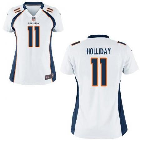 [Game] HOLLIDAY Denver #11 Womens Football Jersey - Trindon Holliday Womens Football Jersey (White)_Free Shipping