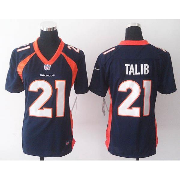 [Game] TALIB Denver #21 Womens Football Jersey - Aqib Talib Womens Football Jersey (Blue)_Free Shipping