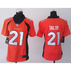 [Game] TALIB Denver #21 Womens Football Jersey - Aqib Talib Womens Football Jersey (Orange)_Free Shipping