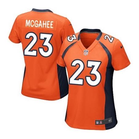 [Game] MCGAHEE Denver #23 Womens Football Jersey - Willis McGahee Womens Football Jersey (Orange)_Free Shipping