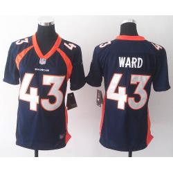 [Game] WARD Denver #43 Womens Football Jersey - T.J. Ward Womens Football Jersey (Blue)_Free Shipping