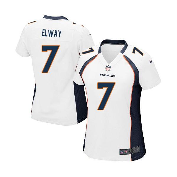 [Game] ELWAY Denver #7 Womens Football Jersey - John Elway Womens Football Jersey (White)_Free Shipping