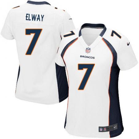 [Game] ELWAY Denver #7 Womens Football Jersey - John Elway Womens Football Jersey (White)_Free Shipping