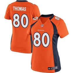 [Game] THOMAS Denver #80 Womens Football Jersey - Julius Thomas Womens Football Jersey (Orange)_Free Shipping