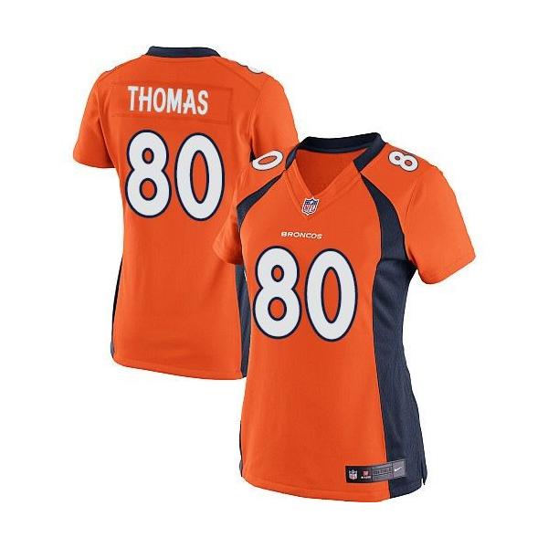 [Game] THOMAS Denver #80 Womens Football Jersey - Julius Thomas Womens Football Jersey (Orange)_Free Shipping