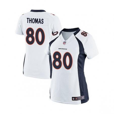 [Game] THOMAS Denver #80 Womens Football Jersey - Julius Thomas Womens Football Jersey (White)_Free Shipping