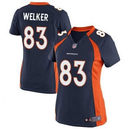 [Game] WELKER Denver #83 Womens Football Jersey - Wes Welker Womens Football Jersey (Blue)_Free Shipping