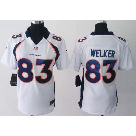 [Game] WELKER Denver #83 Womens Football Jersey - Wes Welker Womens Football Jersey (White)_Free Shipping