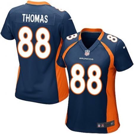 [Game] THOMAS Denver #88 Womens Football Jersey - Demaryius Thomas Womens Football Jersey (Blue)_Free Shipping