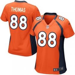 [Game] THOMAS Denver #88 Womens Football Jersey - Demaryius Thomas Womens Football Jersey (Orange)_Free Shipping