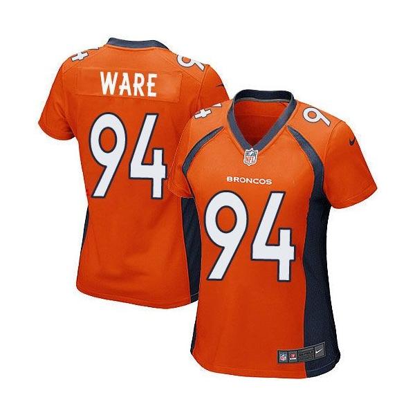 [Game] WARE Denver #94 Womens Football Jersey - DeMarcus Ware Womens Football Jersey (Orange)_Free Shipping
