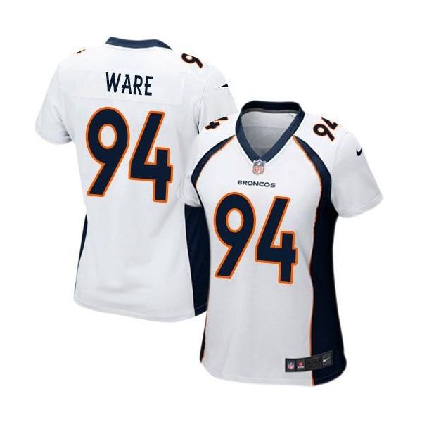 [Game] WARE Denver #94 Womens Football Jersey - DeMarcus Ware Womens Football Jersey (White)_Free Shipping