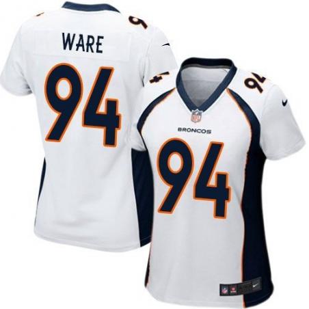 [Game] WARE Denver #94 Womens Football Jersey - DeMarcus Ware Womens Football Jersey (White)_Free Shipping