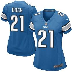 [Game] BUSH Detroit #21 Womens Football Jersey - Reggie Bush Womens Football Jersey (Blue)_Free Shipping