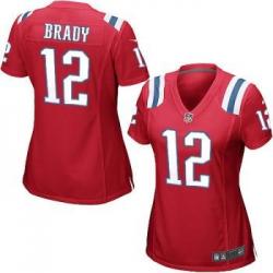 [Game] BRADY New England #12 Womens Football Jersey - Tom Brady Womens Football Jersey (Red)_Free Shipping