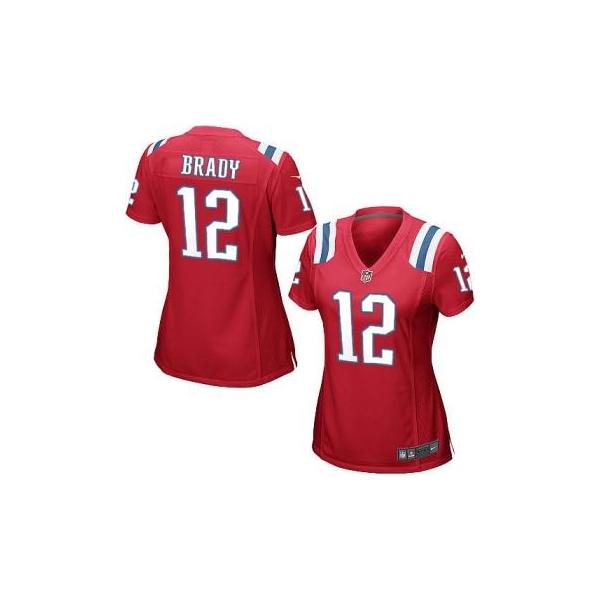 [Game] BRADY New England #12 Womens Football Jersey - Tom Brady Womens Football Jersey (Red)_Free Shipping