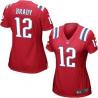 [Game] BRADY New England #12 Womens Football Jersey - Tom Brady Womens Football Jersey (Red)_Free Shipping