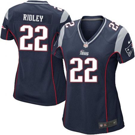 [Game] RIDLEY New England #22 Womens Football Jersey - Stevan Ridley Womens Football Jersey (Blue)_Free Shipping
