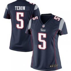 [Game] TEBOW New England #5 Womens Football Jersey - Tim Tebow Womens Football Jersey (Blue)_Free Shipping