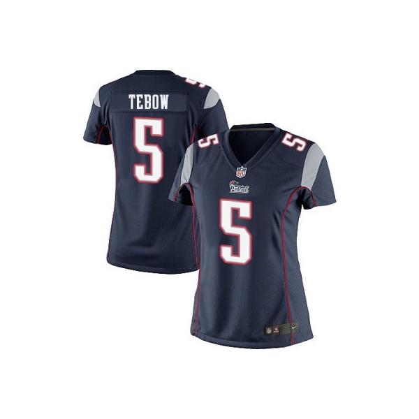 [Game] TEBOW New England #5 Womens Football Jersey - Tim Tebow Womens Football Jersey (Blue)_Free Shipping