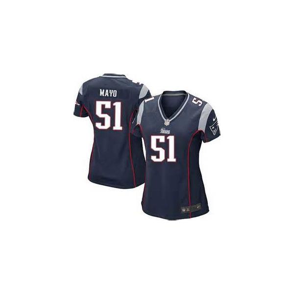 [Game] MAYO New England #51 Womens Football Jersey - Jerod Mayo Womens Football Jersey (Blue)_Free Shipping