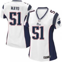 [Game] MAYO New England #51 Womens Football Jersey - Jerod Mayo Womens Football Jersey (White)_Free Shipping