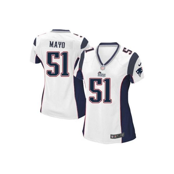[Game] MAYO New England #51 Womens Football Jersey - Jerod Mayo Womens Football Jersey (White)_Free Shipping