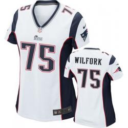 [Game] WILFORK New England #75 Womens Football Jersey - Vince Wilfork Womens Football Jersey (White)_Free Shipping
