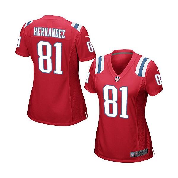 [Game] HERNANDEZ New England #81 Womens Football Jersey - Aaron Hernandez Womens Football Jersey (Red)_Free Shipping